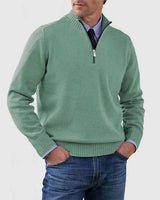 Ben | Modischer Warmer Pullover Mit Halbem Reißverschluss in Grün