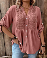 Thiyumi - Bluse Mit V-Ausschnitt Und Knöpfen in Rot