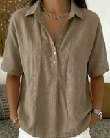 Zoé | Atmungsaktive Baumwollbluse in Khaki