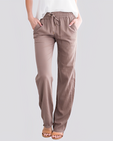 Damen Leichte Hose mit Elastischem Bund in Rosa