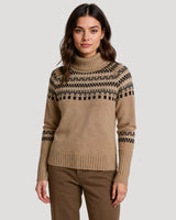 Britta | Damen Frühlingsgemusterter Rollkragen-Strickpullover in Braun