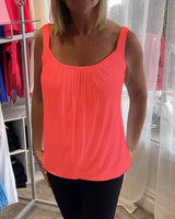 Corina - Softtouch-Tanktop mit U-Ausschnitt in Orange-Rot