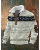 Ibrahima – Fleece Rollkragen Pullover Mit Reißverschluss in Beige