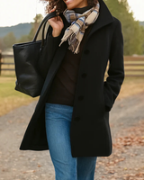 Danla – Langarmmantel Mit Taschen in Schwarz