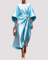 Kay - Elegantes Wickel-Midikleid in Hellblau