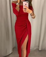 Cristy - Schickes schulterfreies Damenkleid in Rot