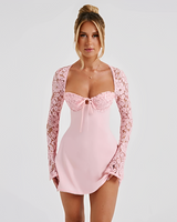Qiana - Edles kurzes Kleid mit Korsett und offenem Rücken in Rosa
