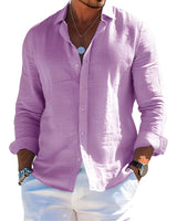 Félicien - Angenehmes langärmeliges Poloshirt in Violett