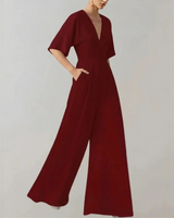 Yoko - Eleganter und trendiger Jumpsuit in Dunkelrot
