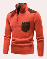 Vigo - Stylischer Pullover mit Reißverschluss für Männer in Orange
