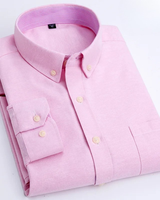 Edison - Premium-Langarmhemd mit Knopfleiste in Rosa