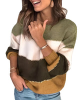 Aubrie - Gemütlicher Streifenpullover in Khaki