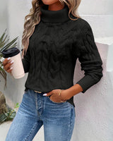 Raven - Der Pullover aus gedrehtem Strick für Damen in Schwarz