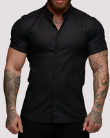 Oscar - Kurzärmeliges Hemd in Slim-Fit-Passform für Herren in Schwarz