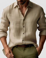 Emile - Einfaches, zeitloses Hemd in Khaki