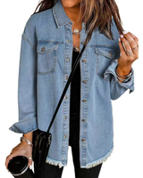 Tahlira - Locker geschnittene Jacke in Hellblau