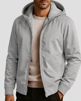 Thayer | Fleecegefütterter Hoodie in Hellgrau