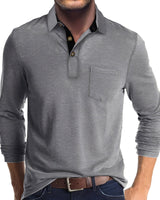 Marty - Komfortables Herren-Poloshirt mit langen Ärmeln in Grau