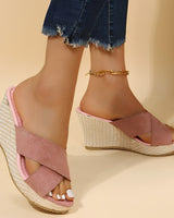 Julie - Stilvolle, bequeme Keilsandalen für Damen in Rosa