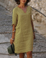 Abagail | Damen Modisches Kleid | Sommer in Khaki