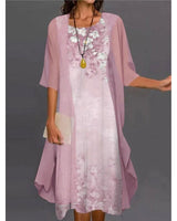 Venolia – Zweiteiliges Kleid Mit Blumenmuster in Rosa