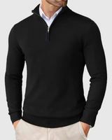 Romeo | Strickpullover mit Reißverschluss in Schwarz