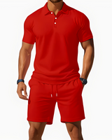 Aldrin - Trendiges Polo- und Short-Set für Männer in Rot