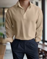 Tristan | Langarm-Polo für Herren in Khaki