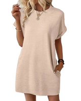 Elviaa – Elegantes Minikleid Mit Tasche in Apricot