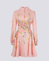 Saskia - Stilvolles Minikleid mit Knopfleiste für Damen in Rosa