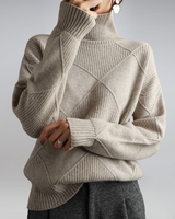 Camille - Eleganter Rollkragenpullover in Grau