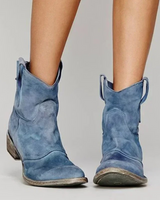 Damen Stiefel mit spitzer Spitze in Blau