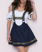 Damen Trachten Minikleid mit Hosenträgern - Leny in Dunkelblau