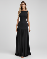 Elina | Damen Elegantes Plissee Maxi Kleid Formell – Plissee Maxi Elegant 2026 in Schwarz