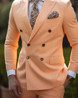 Herren Zweiteiler Hochzeits Anzug in Orange