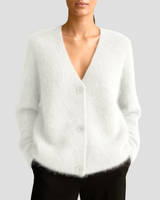 Weide | Gemütlicher Knopf-Cardigan in Weiß
