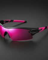 VeloShade – Verspiegelte Rundum Schützende Sport Fahrradsonnenbrille in Rubinschwarz