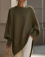 Annika | Damen Eleganter Oversized Pullover in Olivgrün