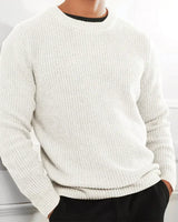 Bastian | Stylischer Pullover mit Rundhalsausschnitt für Herren in Weiß