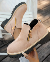 Angelika – Stiefeletten Aus Wildleder mit seitlichem Reißverschluss in Beige