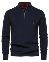 Gianni - Stilvoller Zip-Up Pullover in Marineblau