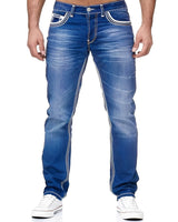 Andy - Stilvolle Jeans im Used-Look für Herren in Blau