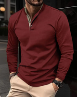 OLIVER – Langarm-Polo mit stylischem Kragen in Rot
