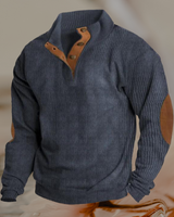Qamar | Gestrickter Vintage-Pullover in Marineblau