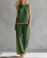Leila | Elegantes Zweiteiliges Set mit Modernem Touch in Grün