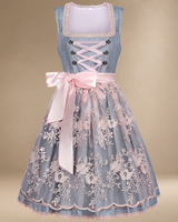 Sally - Modernes ärmelloses Oktoberfestkleid in Blau