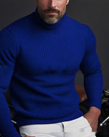 Richard - Warmer, komfortabler Herren-Rollkragenpullover in Blau