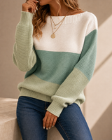 Nirelia – Eleganter Übergröße-Strickpullover in Grün
