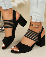 Aretha - Elegante Trendige Schuhe Mit Klobigem Absatz in Schwarz