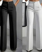 Britta | Damen Anzughose Hohe Taille Business Elegant in Beliebtes Set: Schwarz+Weiß
